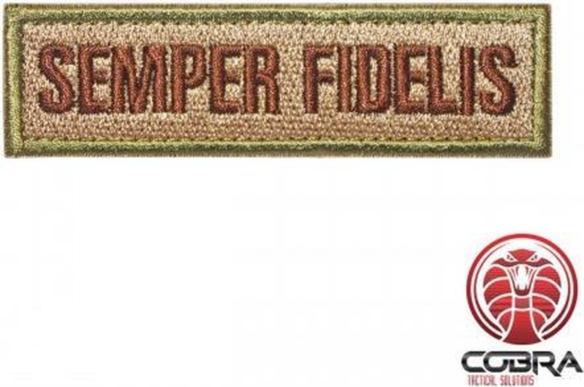 Semper Fidelis bruin groene geborduurde patch | Klittenband | Military Airsoft